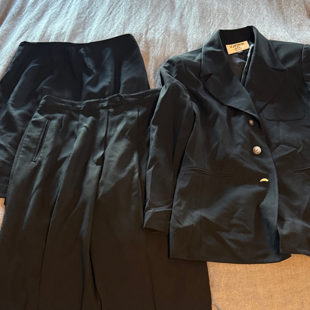 Kasper Classic Black Blazer with Pant and Aline shirt